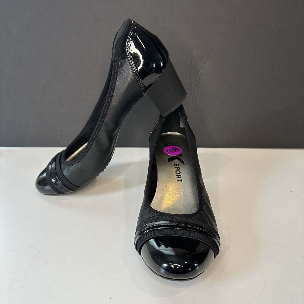 NWOB Woman's Heels Anne Klein AK Sport Cap Toe Pumps 8.5 Guardian Black Career